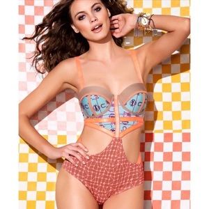 Citrus Award Swimsuit in Coral & Aqua
Maaji